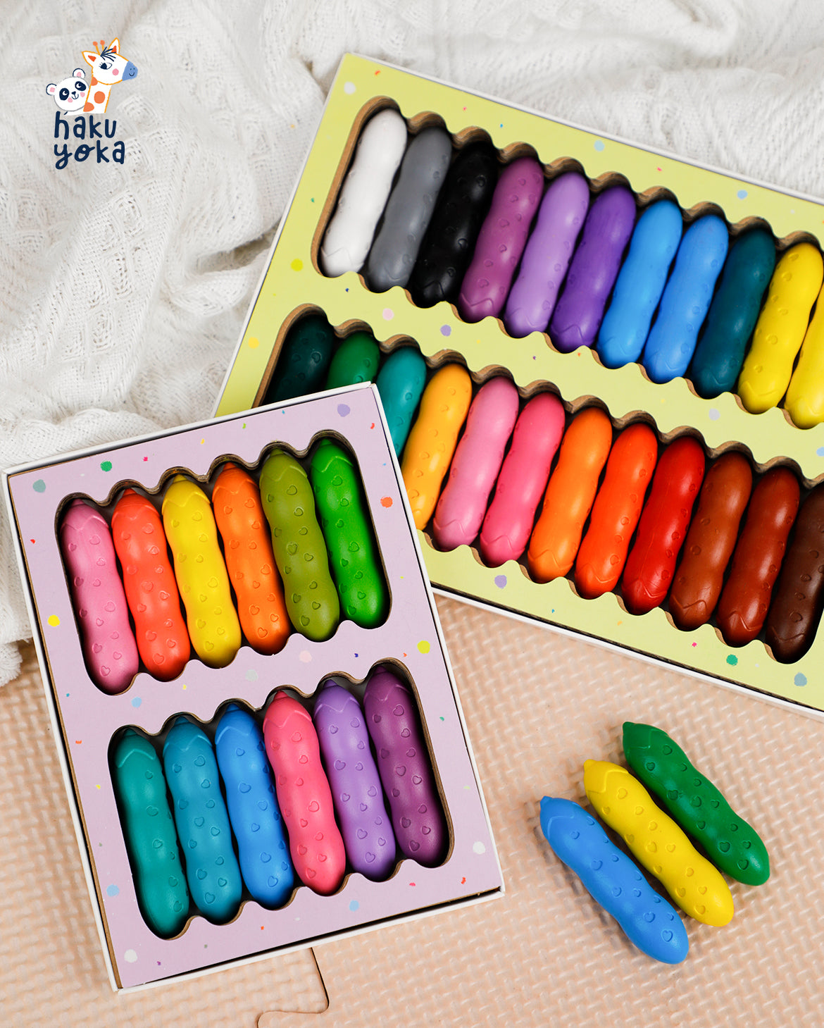 Happy Pea Pod Crayons 12 Pastel Colours