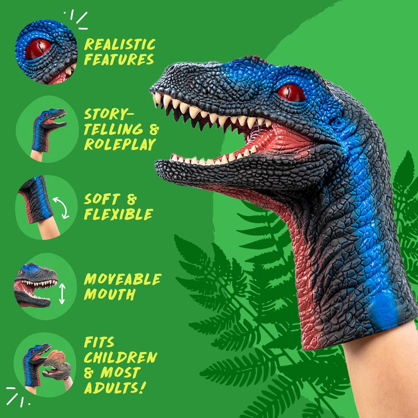 Wild Thingz Hand Puppet - Velociraptor