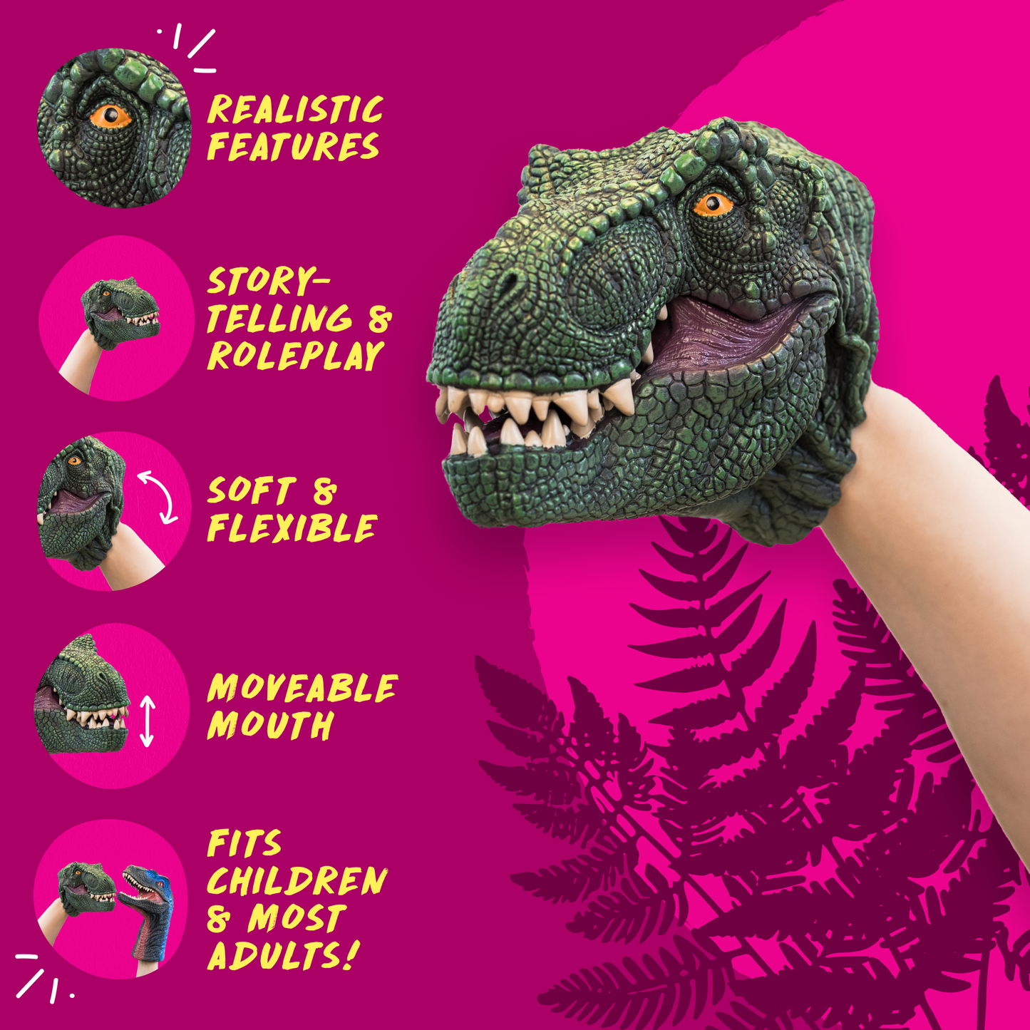 Wild Thingz Hand Puppet - Trex - Green