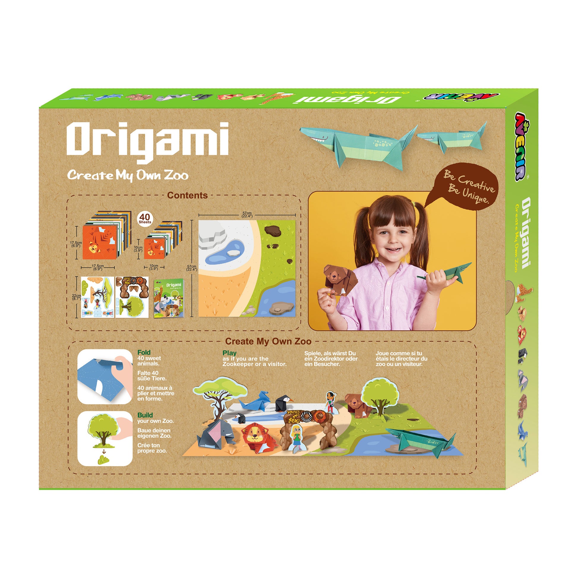 Kids Origami Kit 3D Cartoon Animal Origami Book Double Sided